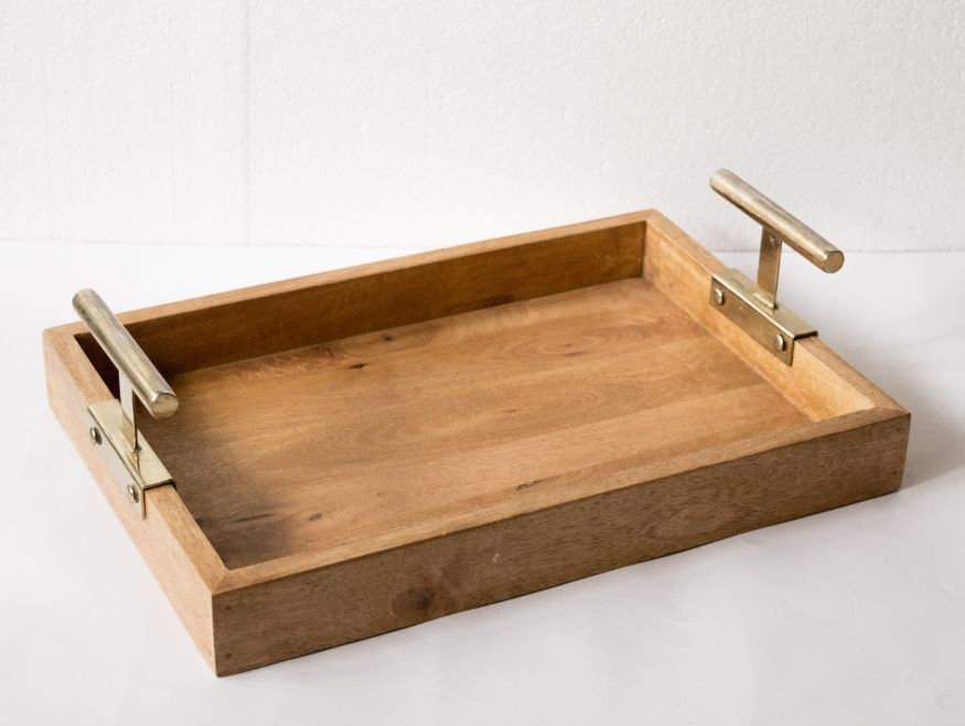 Wooden Tray - Rectangle T-Handle