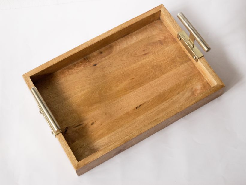 Wooden Tray - Rectangle T-Handle