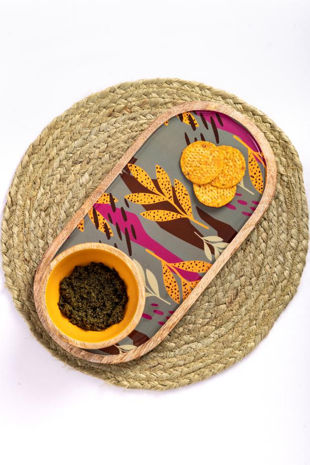 Wooden Platter with bowl