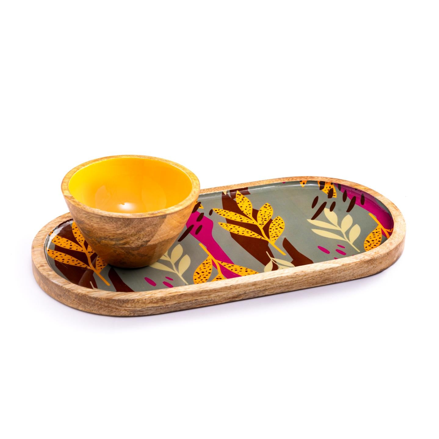 Wooden Platter with bowl