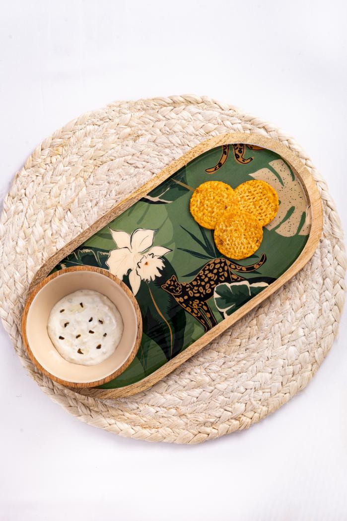 Wooden Platter with bowl