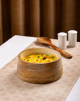 Wooden White Serving Bowl