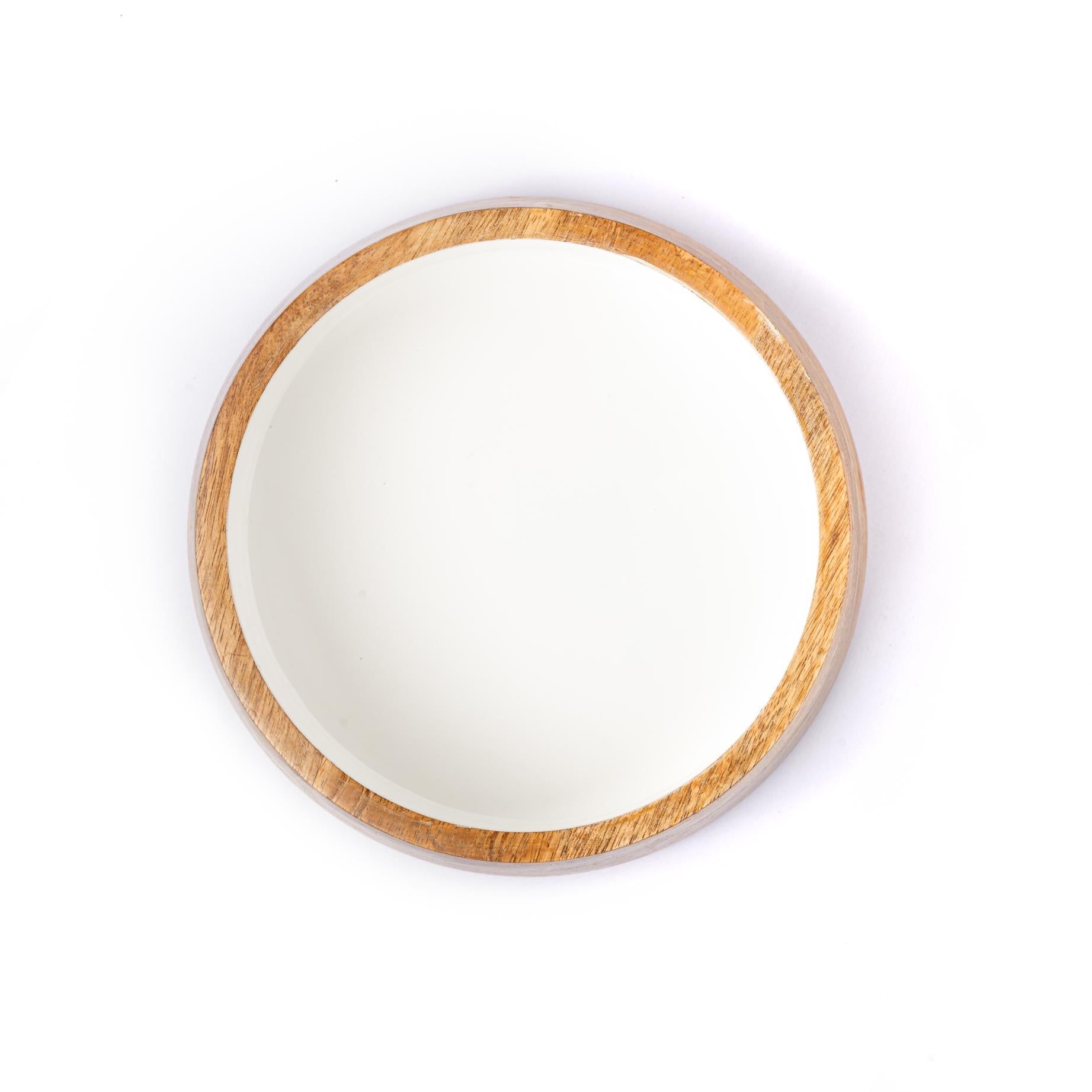 Wooden White Serving Bowl - 10"
