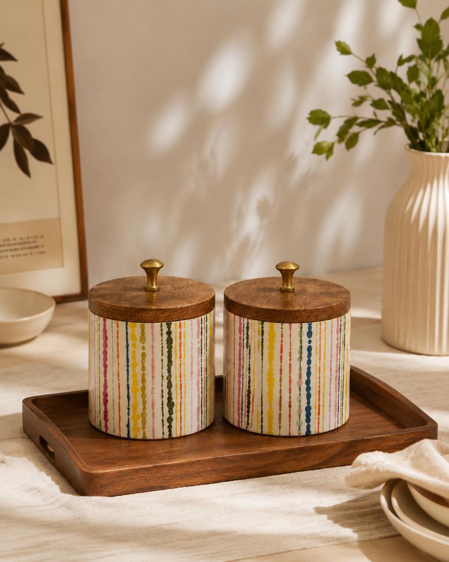 Wooden Canister - Palm Royale