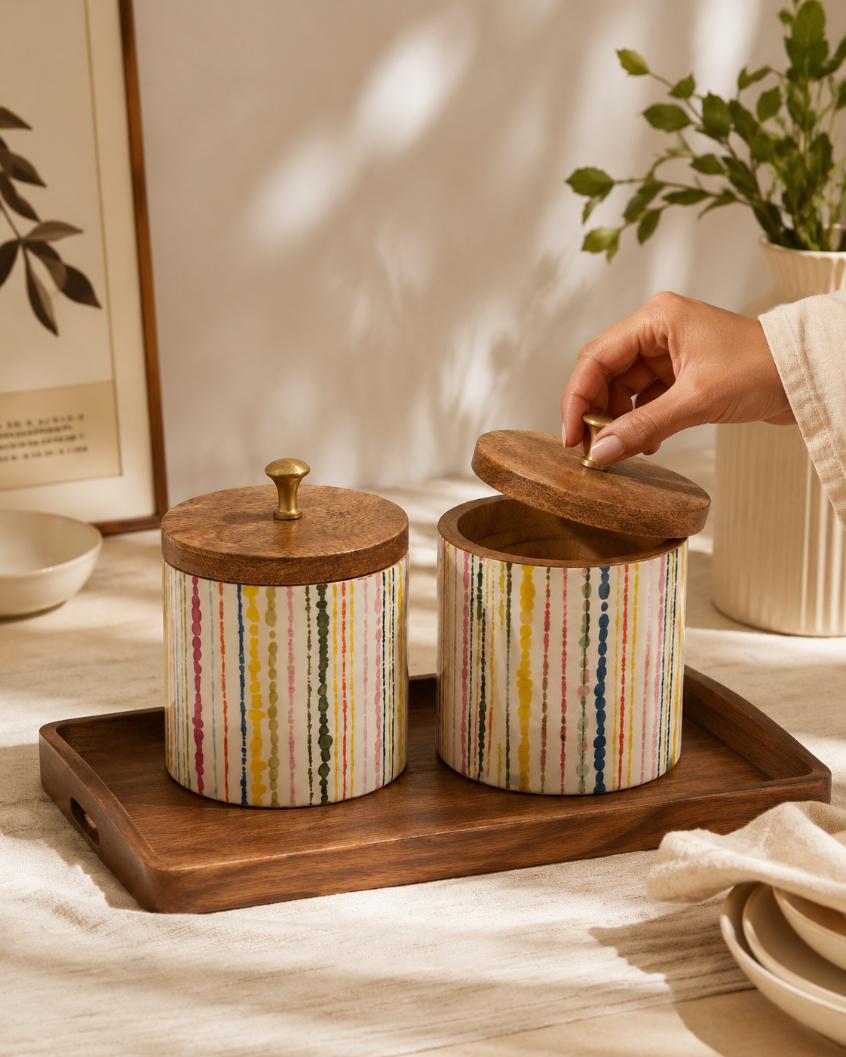 Wooden Canister - Palm Royale