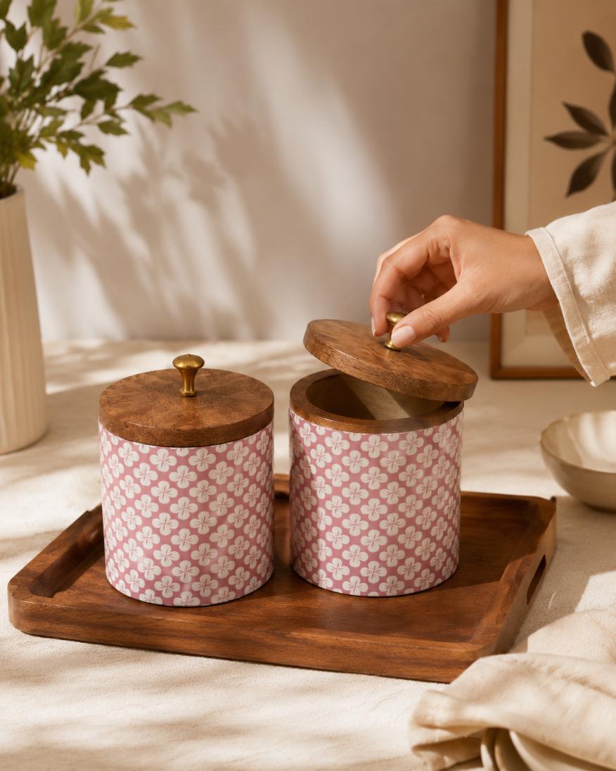 Wooden Canister - Enchanted Garden