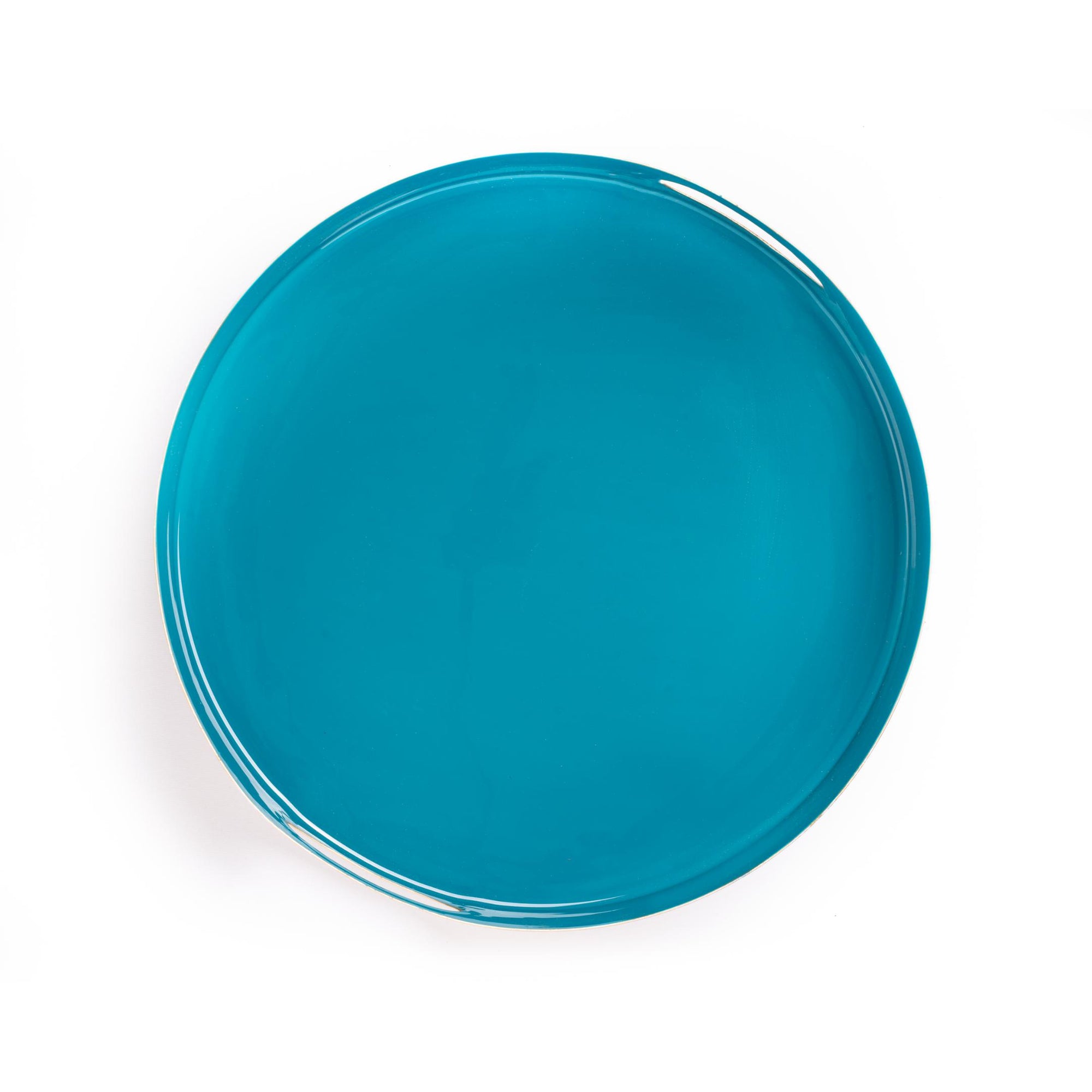 Metal Tray - Solid Blue Round