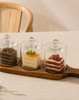 Wooden Platter - With Glass Dome