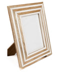 Photo Frame Wood and White Resin