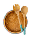 Wooden Salad Bowl + Server Set