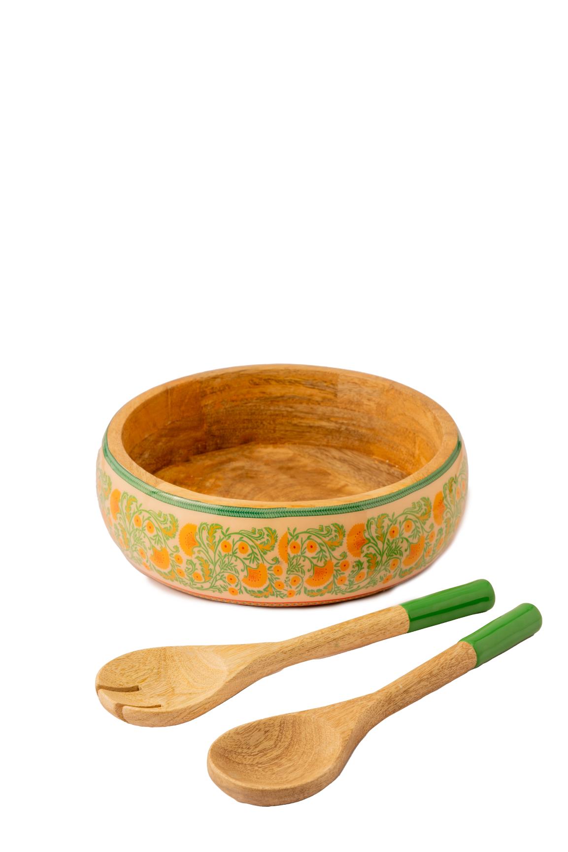 Wooden Salad Bowl + Server Set