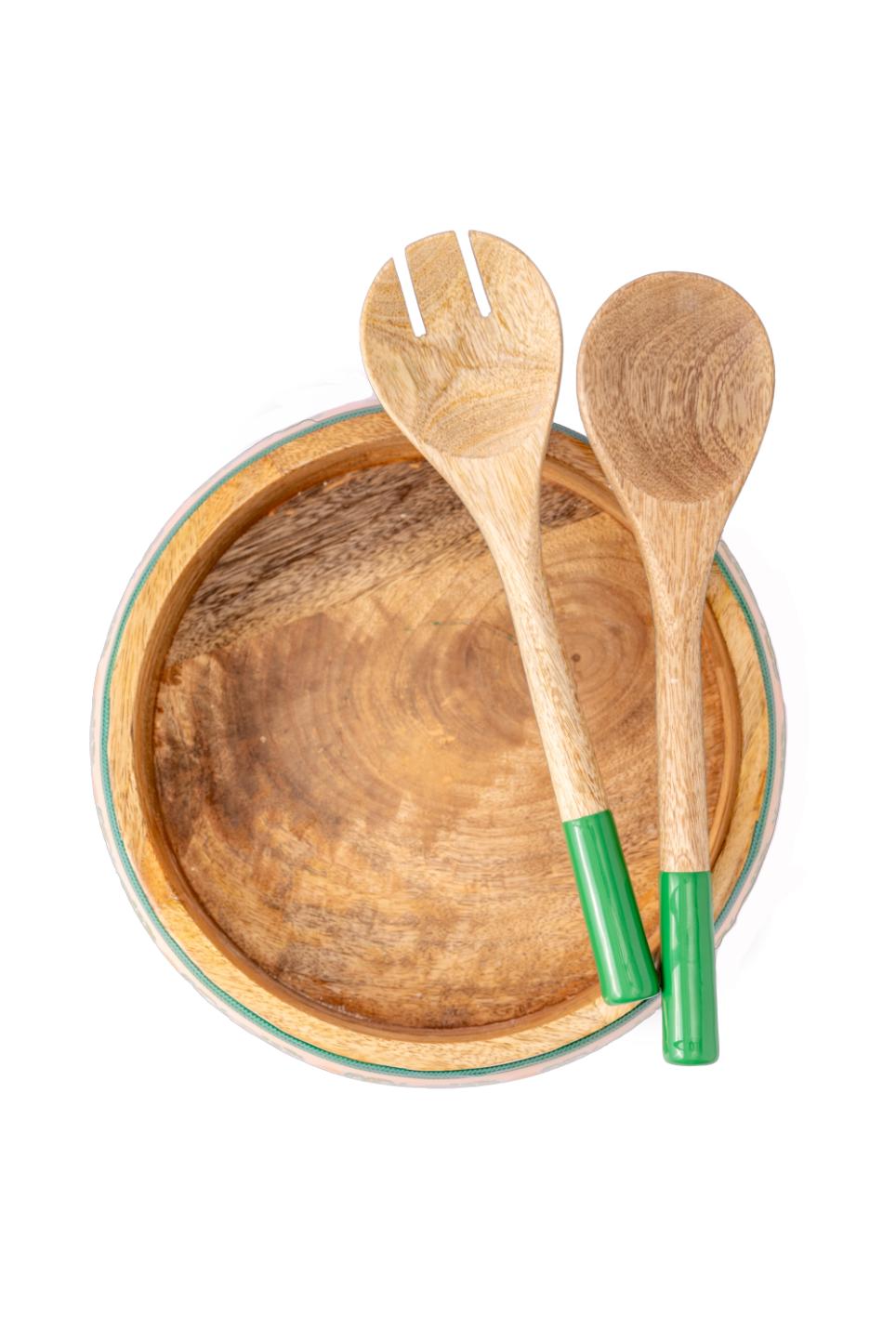 Wooden Salad Bowl + Server Set