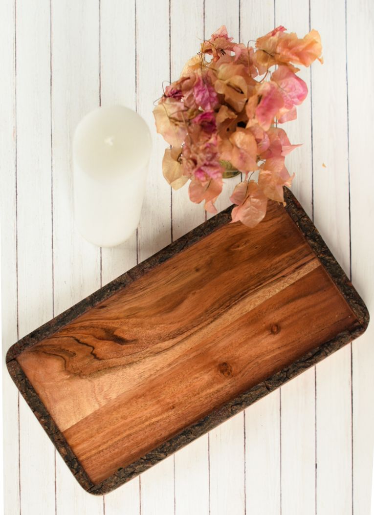 Serving Tray Bark Finish