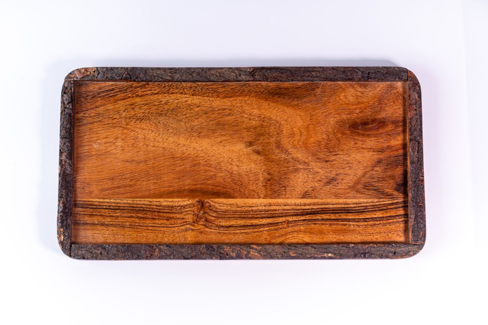 Serving Tray Bark Finish