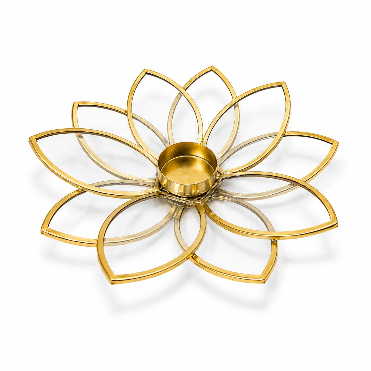 T-Light Holder Metal Floral Diya