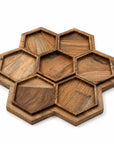 Tray Wooden - Honeycomb