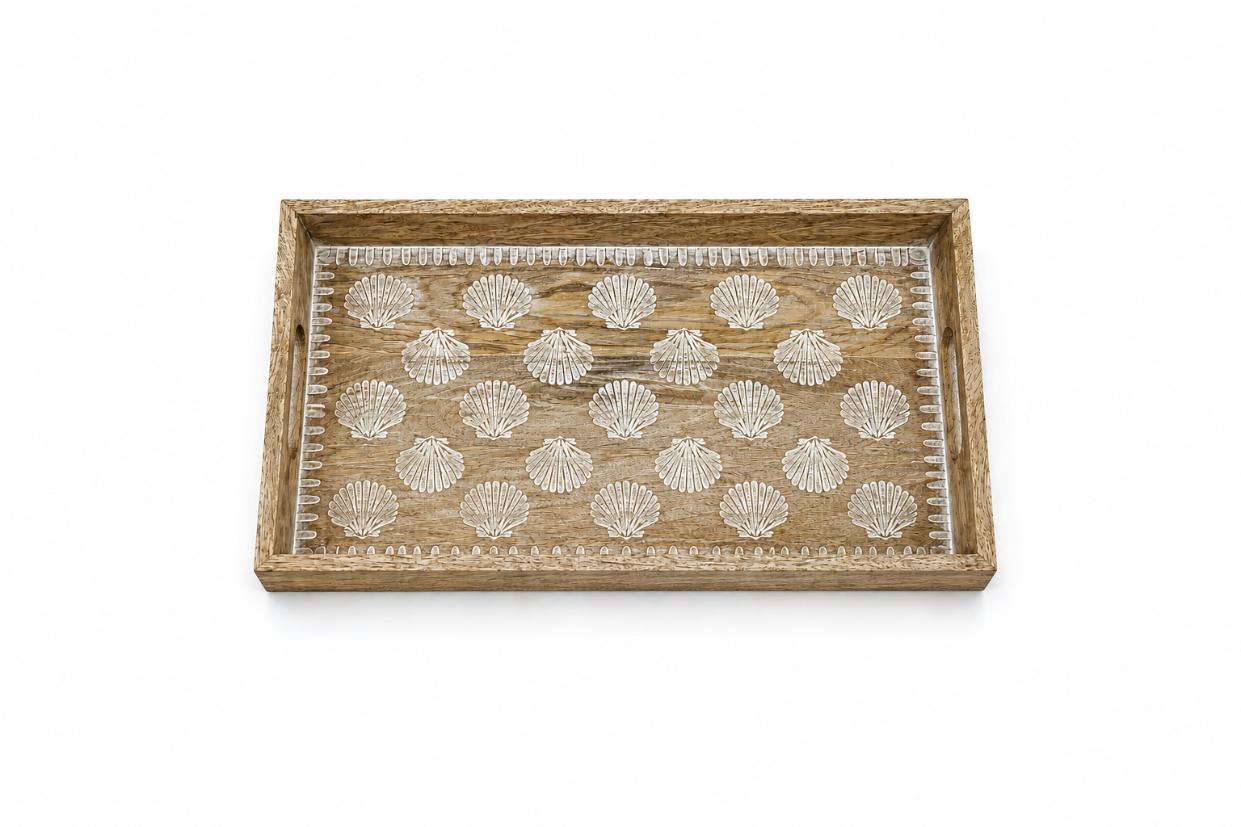 Tray Wooden - Coastal Seashell