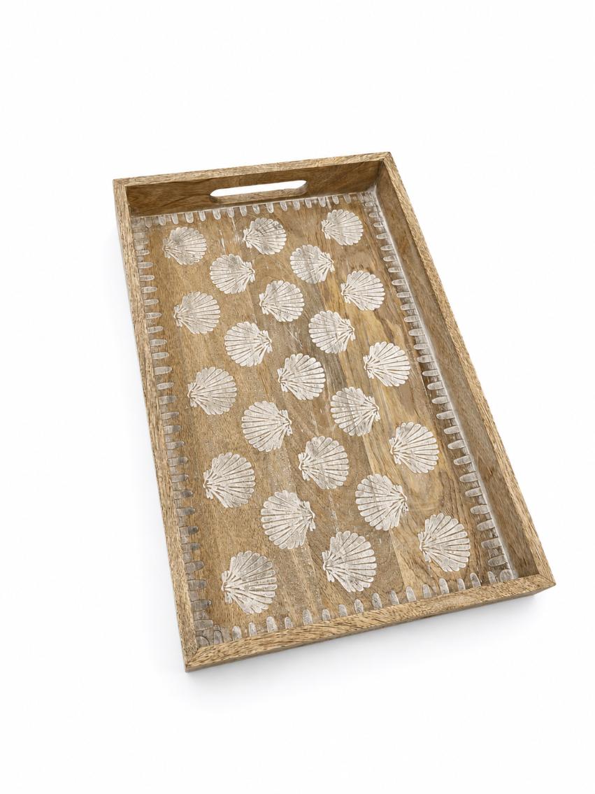 Tray Wooden - Coastal Seashell