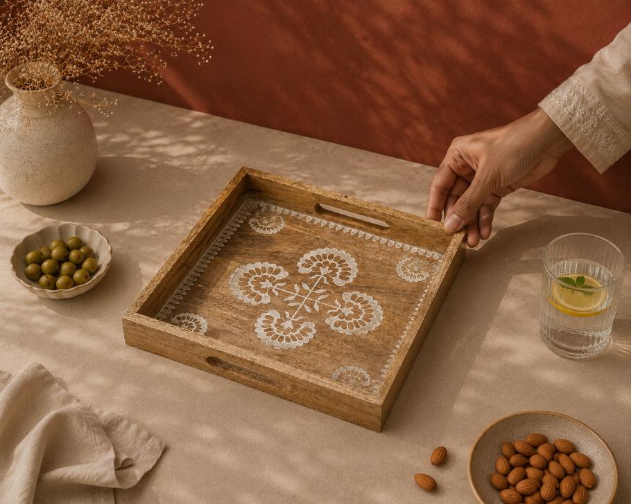 Tray Wooden - Gulmohar