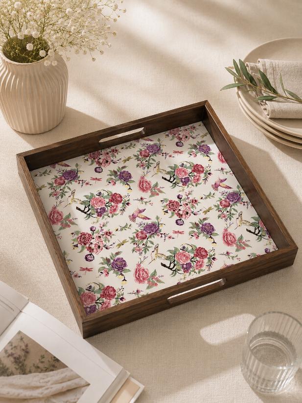 Tray Wooden - Enchanted Garden
