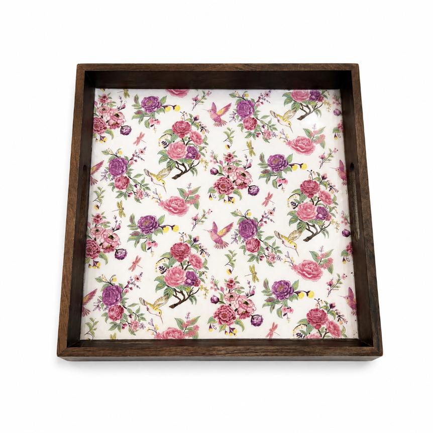 Tray Wooden - Enchanted Garden