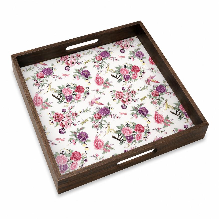 Tray Wooden - Enchanted Garden