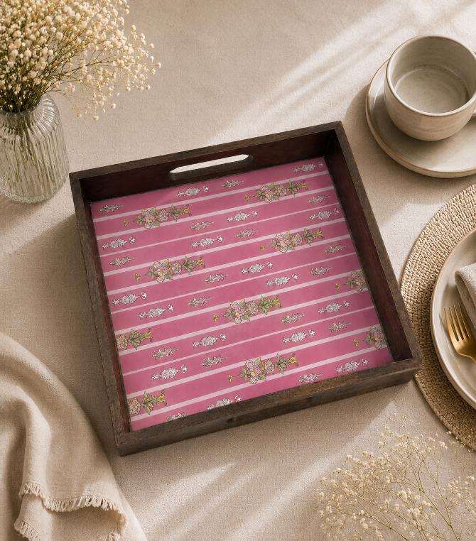 Tray Wooden - Enchanted Garden