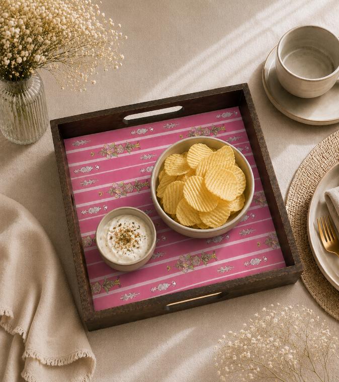 Tray Wooden - Enchanted Garden