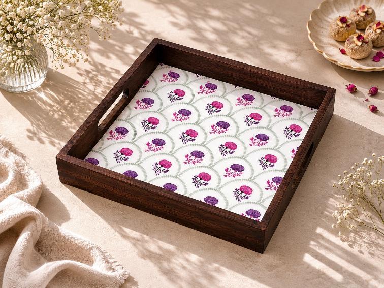 Tray Wooden - Enchanted Garden