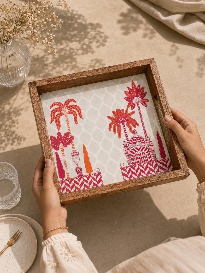 Tray Wooden - Palm Royale