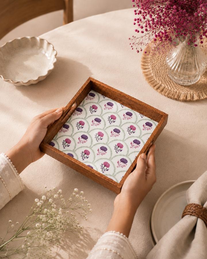 Tray Wooden - Enchanted Garden