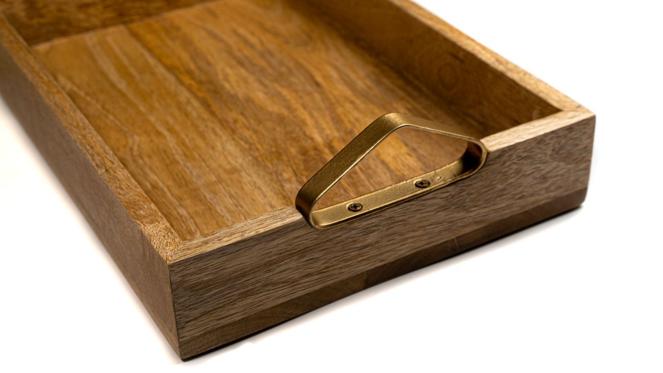 Tray Wooden Triangle Handle