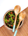 Wooden Salad Bowl + Server Set