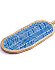 Blue Leaf Wooden Serving Platter