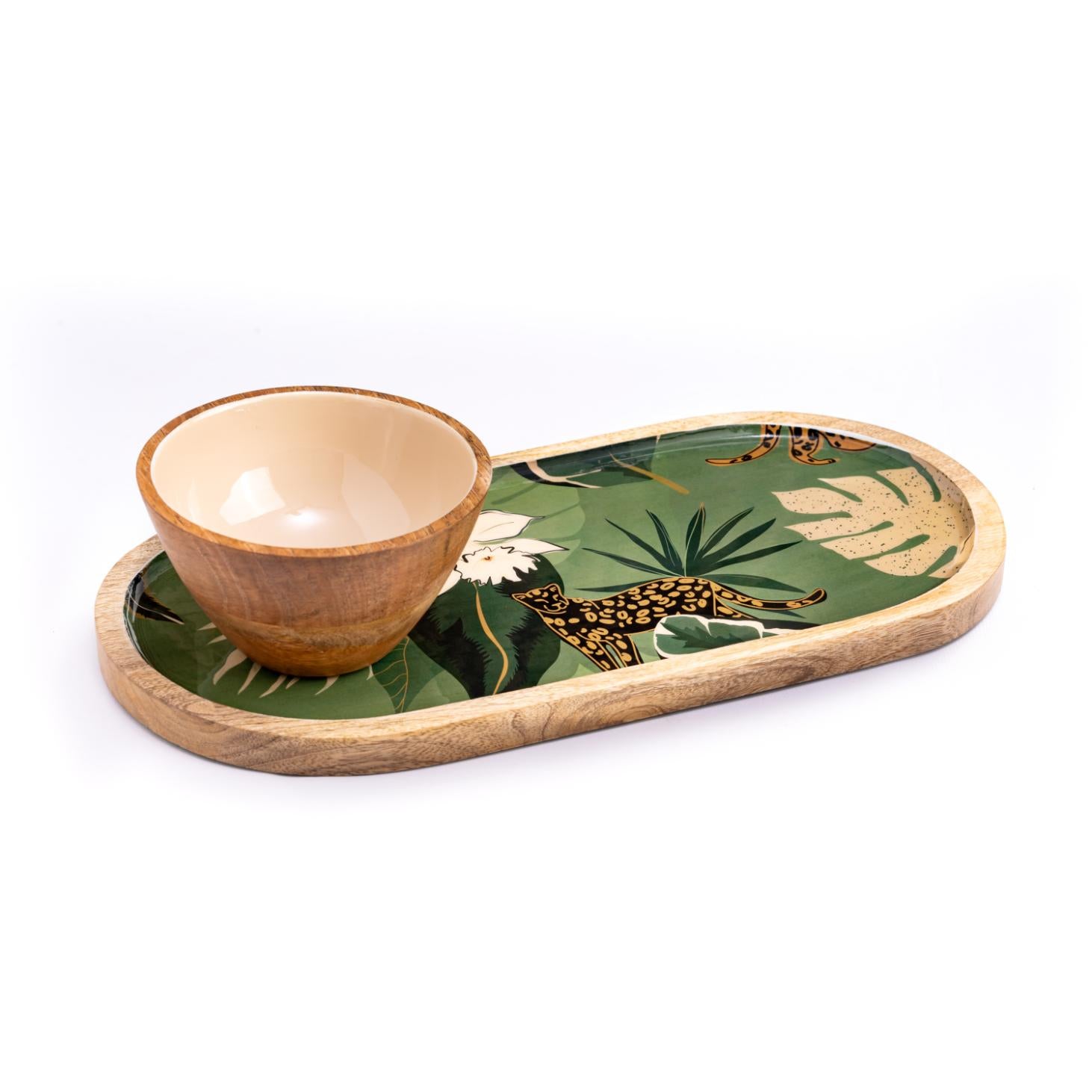 Wooden Platter with bowl