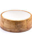 Wooden White Serving Bowl - 10"