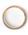 Wooden White Serving Bowl